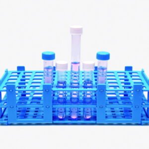 ISOLAB Test Tube Rack, Detachable, PP for 55 Tubes (5x11) with Dia. 16mm, Blue, 125 x 265 x 70 mm