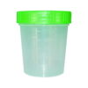 Paul Boettger Urine Beaker 125 ml, PP with Screw-Cap Green, HD-PE, Pack of 100