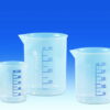 VITLAB Griffin Beaker 2000 mL, PP, Blue, Embossed Graduation, Translucent