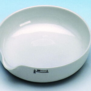 Haldenwanger Porcelain Evaporating Basin 125 mm Ø Flat with Spout Glazed DIN 12903 Form A