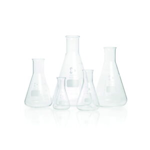 DWK Duran Erlenmeyer Flasks, Narrow Neck, Cap, 1000 mL, Pack of 10