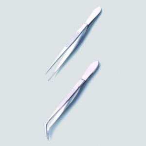 LLG Forceps 115 mm, Sharp Curved, Stainless Steel