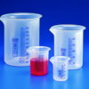 Kartell Griffin Beaker 100 mL Blue Graduation PP Low Form Autoclavable Up to 121°C for 20 Min