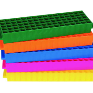 LLG 80-Well Microtube Racks Assorted Colours, PP, for 1.5/2.0 mL Tubes, Multi-Colour Pack, Pack of 5