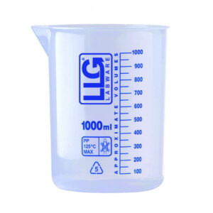 LLG Beaker 500 ml Low Form PP ISO 7056 Blue Scale Pack of 2