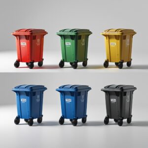 1000 liter brown wheelie bin