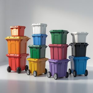 550 liter grey wheelie bin