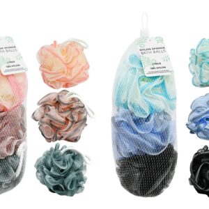 Bath Ball Nylon 3 Pack 2 Assorted Colours