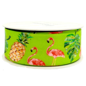 Ribbon – Tropical Flamingo/Pine 38mm x 15m