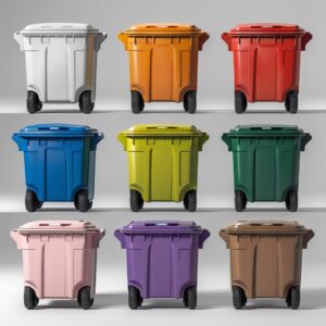 1000 liter red wheelie bin