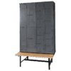 Solid Steel Lockers on Bench