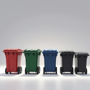 Orange 240 liter wheelie bin