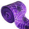 Halloween Ribbon with wired edge – Purple Spiders