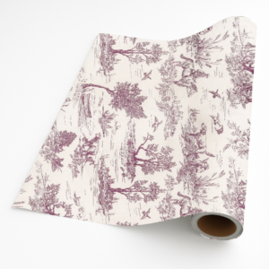 Countryside Toile in Burgundy – Giftwrap (5m x 50cm)
