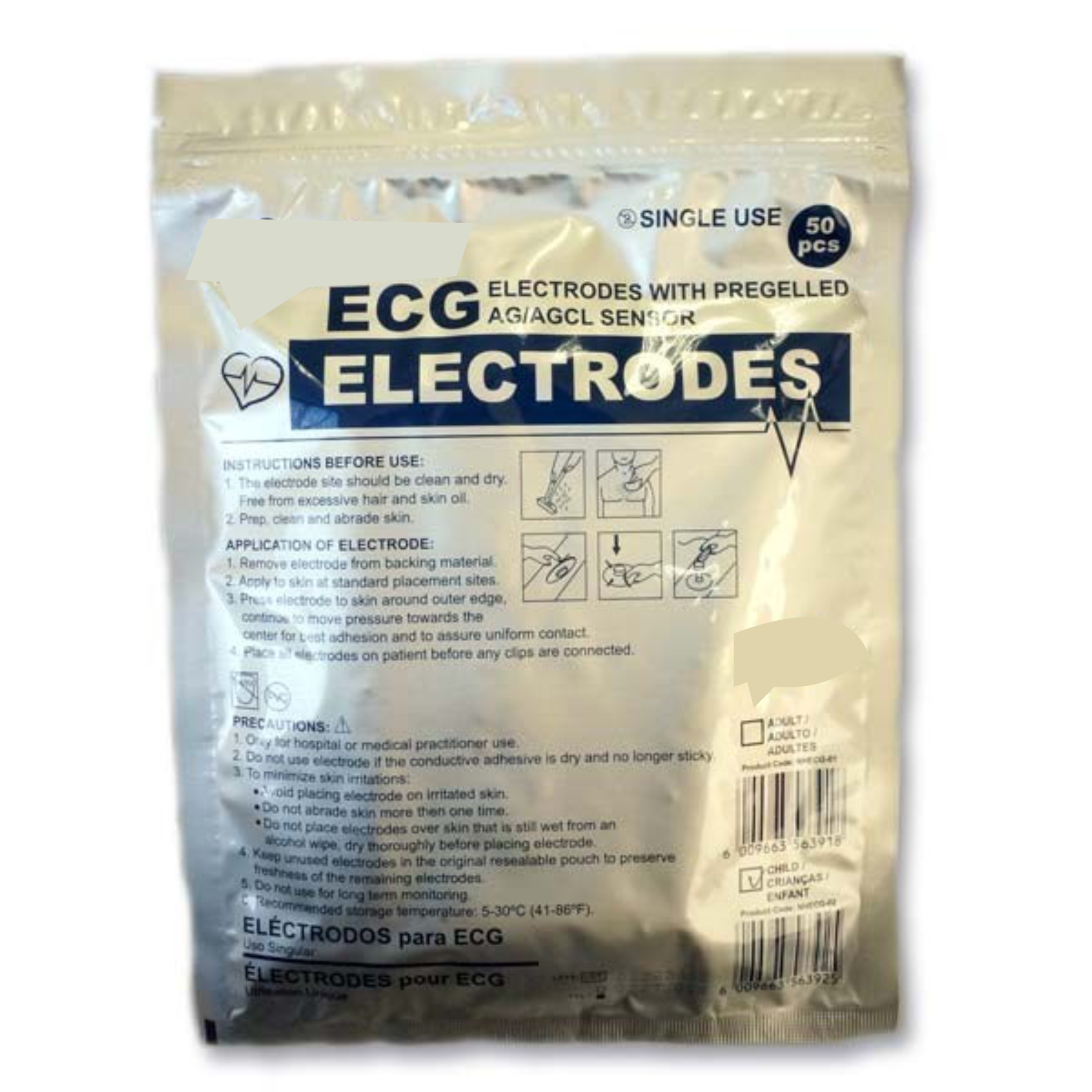 ECG Electrodes Pre Gelled – Child 50s