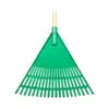 Plastic Green Leaf Rake Wooden Handle
