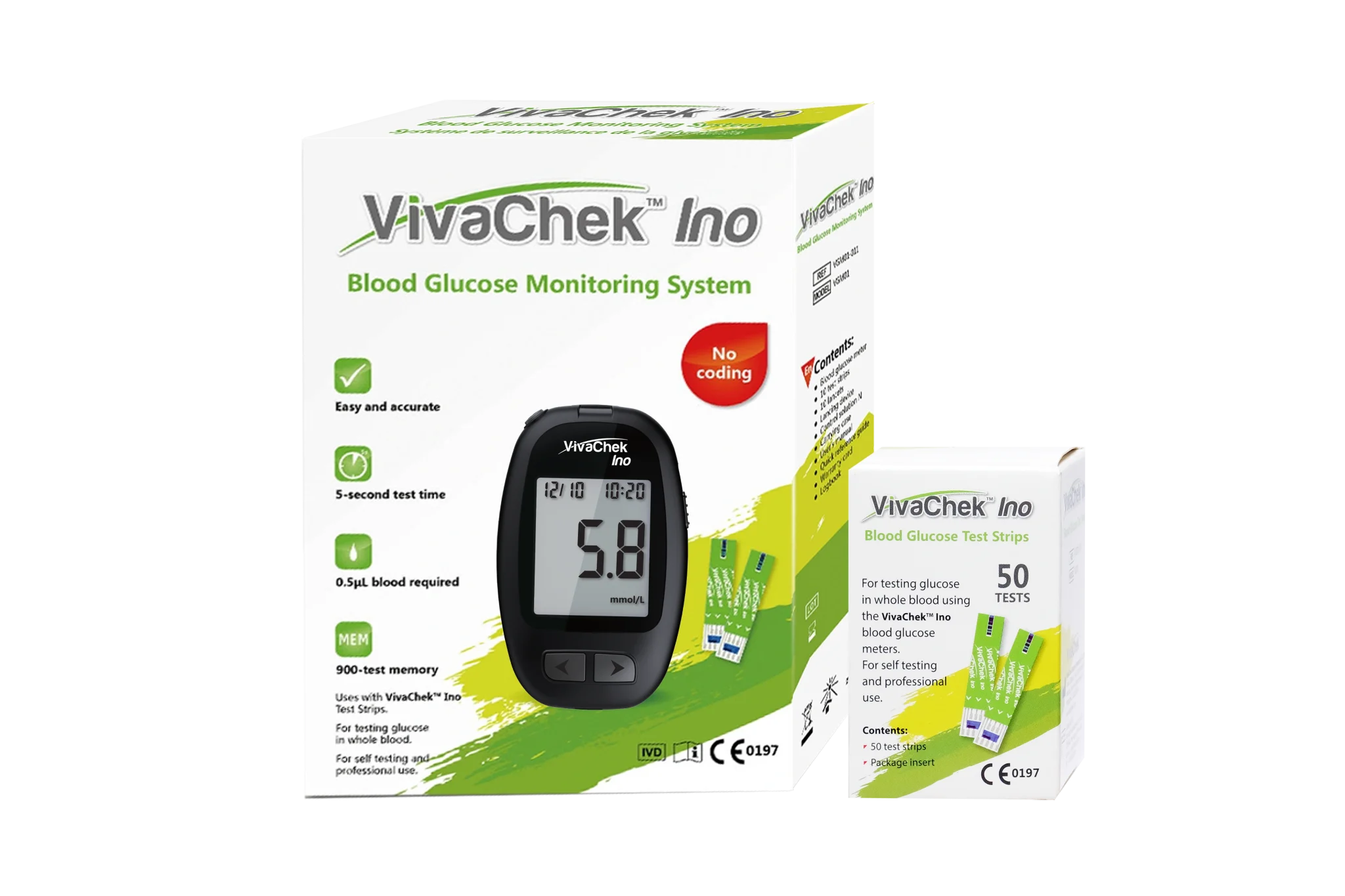 Vivachek Glucose Meter + Strips
