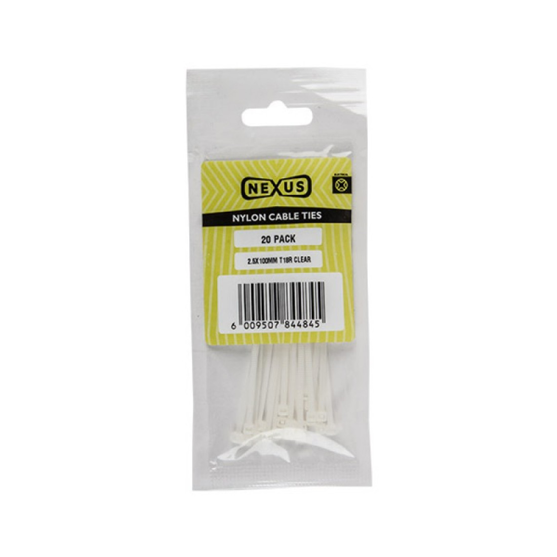 Nexus Cable Ties T18R 2.5Mmx100Mm Black 100 Pack